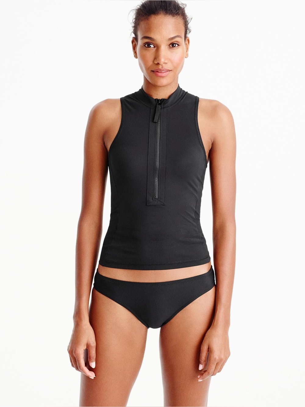 J. Crew Women’s Black Rash Guard with Front Adjustable Zipper